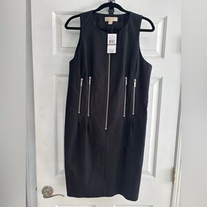 Michael Kors Woman Sleeveless Lined Zipper Design Dress with Belt